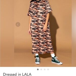 Dressed in LALA Tan and Black Tiger-Print Maxi Dress